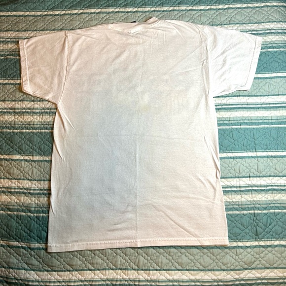 Vintage 80s Diamond Dust Glitter Native American Wolf White T-Shirt Sz Medium - Picture 5 of 5